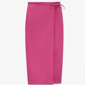 Zara Linen blend Pareo skirt